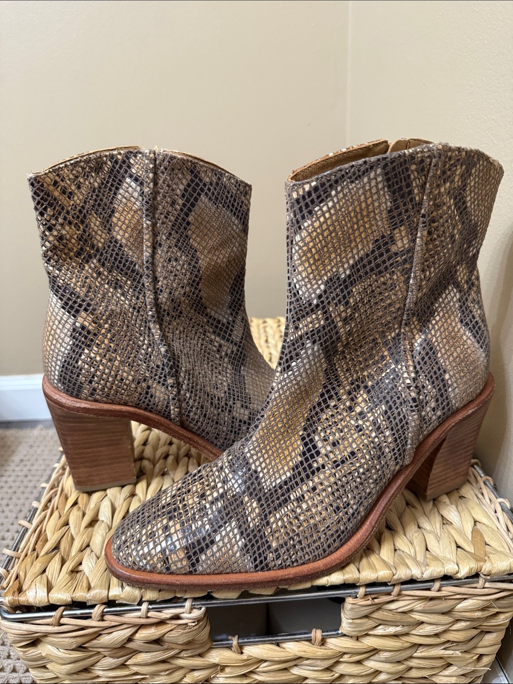 Free People Barclay snake print ankle boot